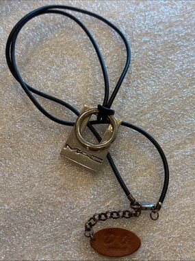 D’oz Pour Homme- MAC Cosmetics Black Cord Necklace with Silver Logo Pendant